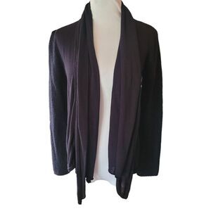 J.‎ Jill Black Drape Front Cardigan Sweater Knit Women's Size Small Casual Fall